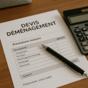 Exemple de devis déménagement Paris détaillé avec prestations incluses
