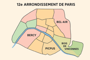 Carte des quartiers du 12e arrondissement de Paris