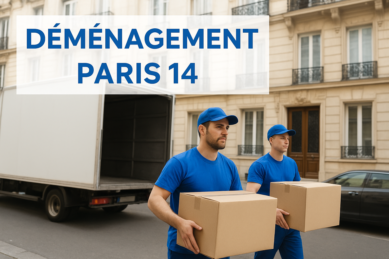 Camion de déménagement dans le 14e arrondissement de Paris